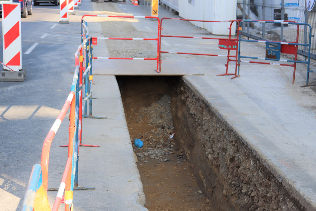 Slice of public works dug in the road